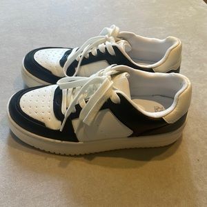 Size 7 black and white sneakers